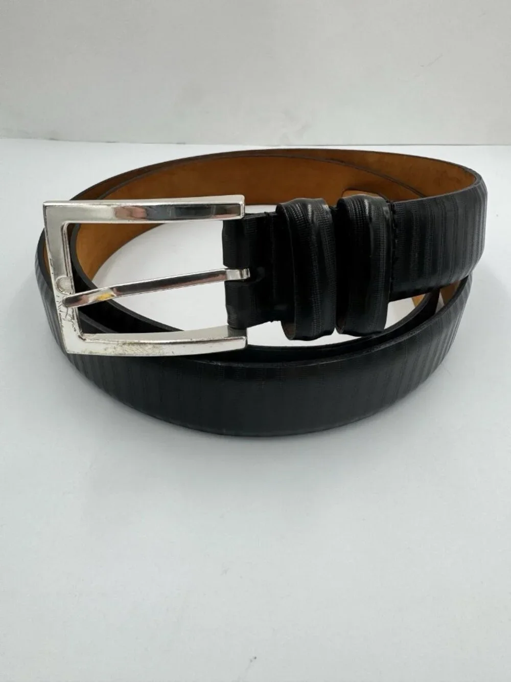 Lejon Bayport Italian Calfskin Black Leather Belt
